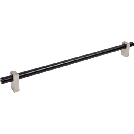 Jeffrey Alexander 18In. Center-To-Center Matte Black W/ Satin Nickel Larkin Appliance Pull 478-18MBSN